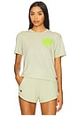 view 1 of 4 Heart Print Boyfriend Tee in Lime Cream & Neon Yellow