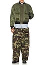 view 3 of 4 Flight Layered Washed Bomber Jacket in Khaki