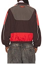 view 2 of 5 Unisex Color Block Nylon Track Jacket in Red & Brown