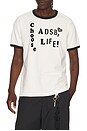 view 1 of 5 Essential Adsb Flocking Ringer T-shirt in White