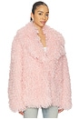 view 3 of 5 Poison Faux Fur Jacket in Soft Rose