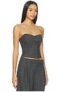 view 2 of 4 Daliah Corset Top in Stone Check