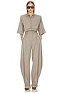 view 1 of 3 Axel Padded Shoulder Jumpsuit in Greige