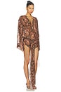 view 2 of 4 Indira Lace Up Wrapped Mini Dress in Paisley