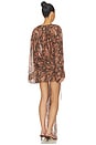 view 3 of 4 Indira Lace Up Wrapped Mini Dress in Paisley
