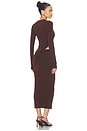 view 4 of 3 ROBE MIDI À DÉCOUPES HELOISE  in Dark Brown