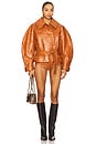 view 4 of 4 Zarina Cropped Coat in Cuoio