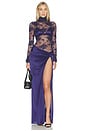 view 5 of 6 Zohra Maxi Twist Detail Maxi Skirt in Purple Ink
