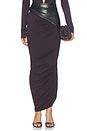 view 1 of 7 Ursula Faux Leather Detailed Midi Skirt in Rouge Noir