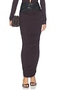 view 2 of 7 Ursula Faux Leather Detailed Midi Skirt in Rouge Noir