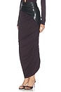 view 5 of 7 Ursula Faux Leather Detailed Midi Skirt in Rouge Noir