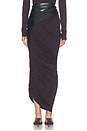 view 6 of 7 Ursula Faux Leather Detailed Midi Skirt in Rouge Noir