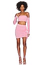 view 4 of 4 Lexi Off Shoulder Draped Crop Top in Flamingo Pink