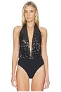 view 2 of 6 Zendaya Sleeveless V Neck Bodysuit in Black Sequin