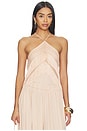 view 1 of 4 Reina Halterneck Fringed Top in Peach