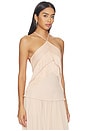 view 2 of 4 Reina Halterneck Fringed Top in Peach