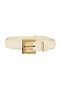 view 3 of 3 Nicola Belt in Bone Crinkled Patent