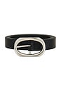 view 3 of 3 Small Signature Link Belt in Black in Black with Silver