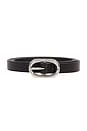 view 3 of 3 Mini Signature Link Belt in Black and Silver