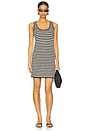 view 1 of 4 Arie Dress in Black & Ivory Stripe