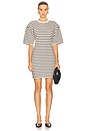 view 1 of 4 Mona Dress in Black Stripe French Terry