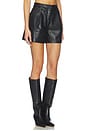 view 2 of 6 Trent Short in Black Recycled Leather