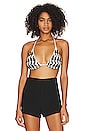 view 1 of 4 Omar Bra in Black & Cream Houndstooth