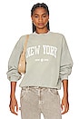 view 1 of 4 SWEAT JACI UNIVERSITY NEW YORK in Washed Faded Seafoam