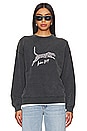 view 1 of 4 Spencer Sweatshirt Spotted Leopard in Washed Black