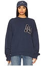 view 1 of 4 Miles Oversized Letterman Sweatshirt in Washed Navy