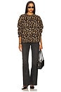 view 4 of 4 Sydney Crew Sweater in Black & Brown Leopard