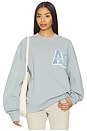 view 1 of 5 Miles Oversized Sweatshirt Letterman in Pastel Blue