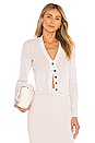 view 1 of 4 Layla Cardigan in Ivory & Camel