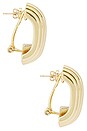 view 3 of 3 Chunky Ribbed Earrings in Gold