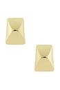 view 1 of 2 Curved Rectangle Stud in Gold