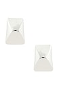 view 1 of 2 Curved Rectangle Stud in Silver