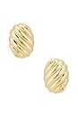 view 1 of 2 BRINCOS RIBBED in Gold