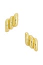 view 1 of 2 Diagonal Ribbed Earrings in Gold