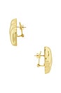 view 2 of 2 Diagonal Ribbed Earrings in Gold