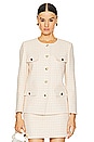 view 1 of 5 Janet Jacket in Cream & Peach Houndstooth