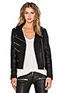 view 1 of 6 CHAQUETA CUERO BIKER in Black