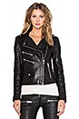 view 2 of 6 BLOUSON EN CUIR BIKER in Black