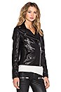 view 3 of 6 CHAQUETA CUERO BIKER in Black