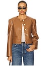 view 1 of 6 Amber Jacket in Cognac Recycled Leather