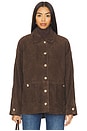 view 2 of 5 Luca Suede Jacket in Deep Brown