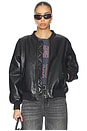 view 1 of 5 Leon Bomber in Black Recycled Leather