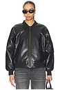 view 2 of 5 Leon Bomber in Black Recycled Leather