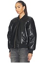 view 3 of 5 Leon Bomber in Black Recycled Leather