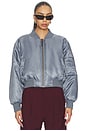 view 2 of 5 Cropped Leon Bomber in Dark Grey
