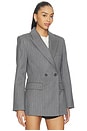 view 3 of 6 Tiphaine Blazer in Light Grey Pinstripe